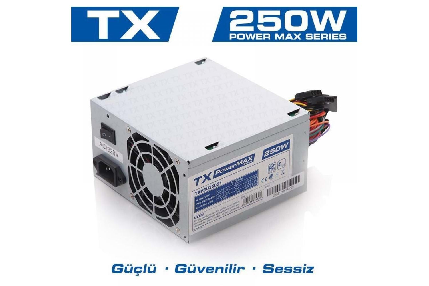 Tx TXPSU250S1 Powermax 250W 2Xsata, 2Xıde Bilgisayar Güç Kaynağı