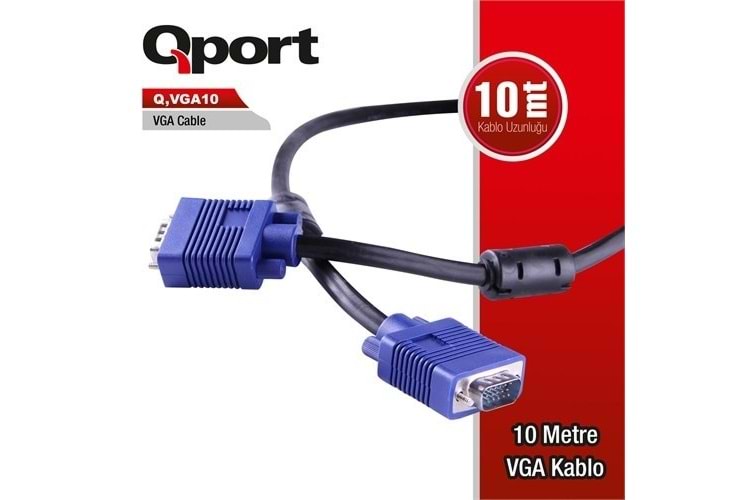 QPORT 10metre Q-VGA10 VGA Görüntü Kablosu