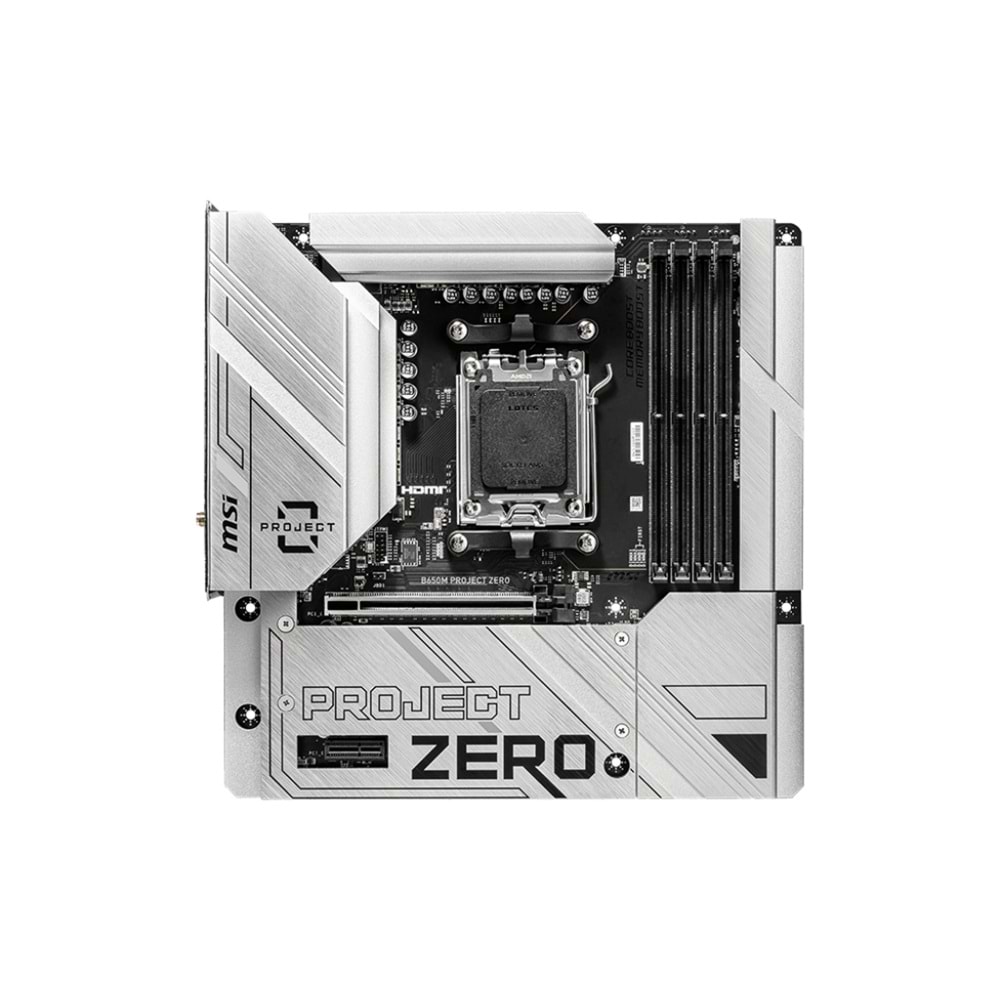 MSI B650M PROJECT ZERO WIFI6E DDR5 HDMI-DP TYPEC PCIE 4.0 AM5 mATX