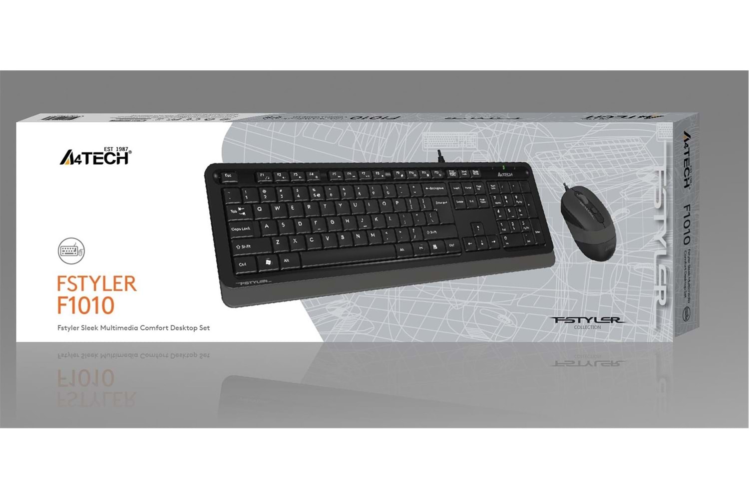A4 Tech F1010 Q Usb Gri Fn-Mm Klv+Optik Mouse Set