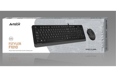 A4 Tech F1010 Q Usb Gri Fn-Mm Klv+Optik Mouse Set