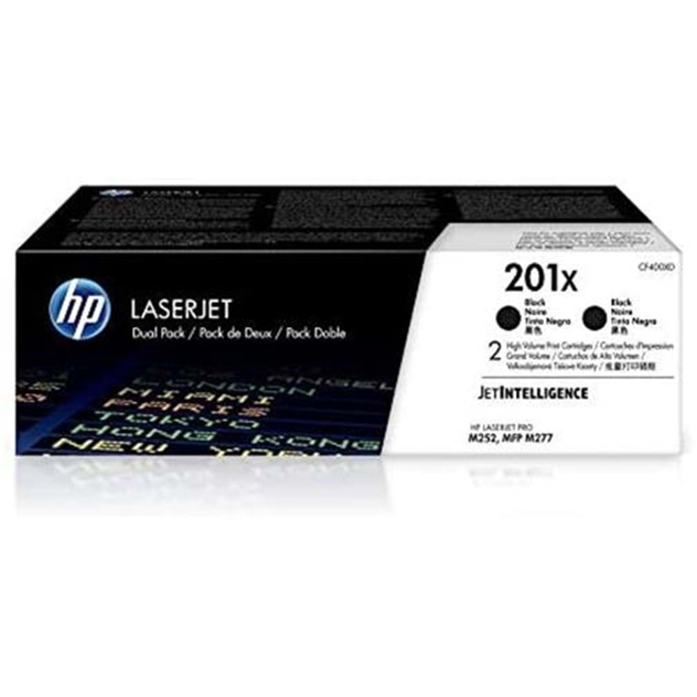 HP 201XD Black Siyah Çiftli Yüksek Kapasite 2.800 Sayfa Toner CF400XD