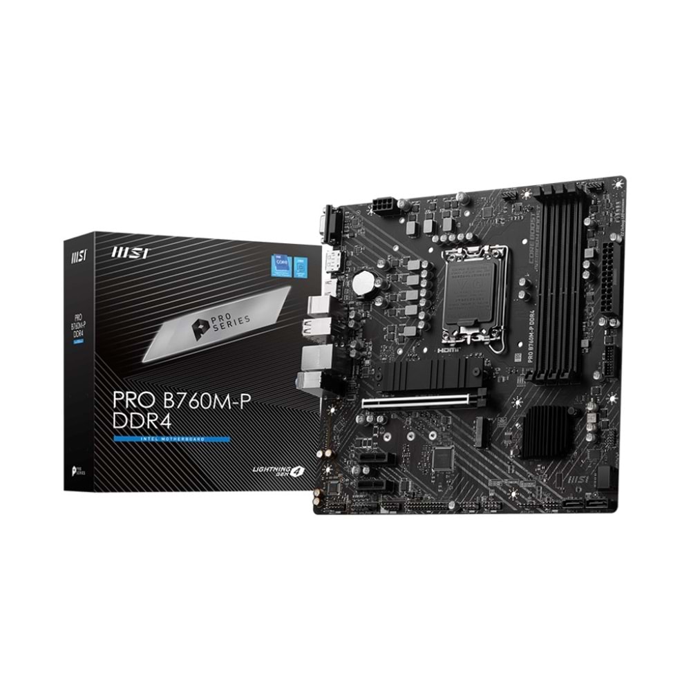 MSI PRO B760M-P DDR4 HDMI DP PCIe 16X v4.0 1700p mATX 