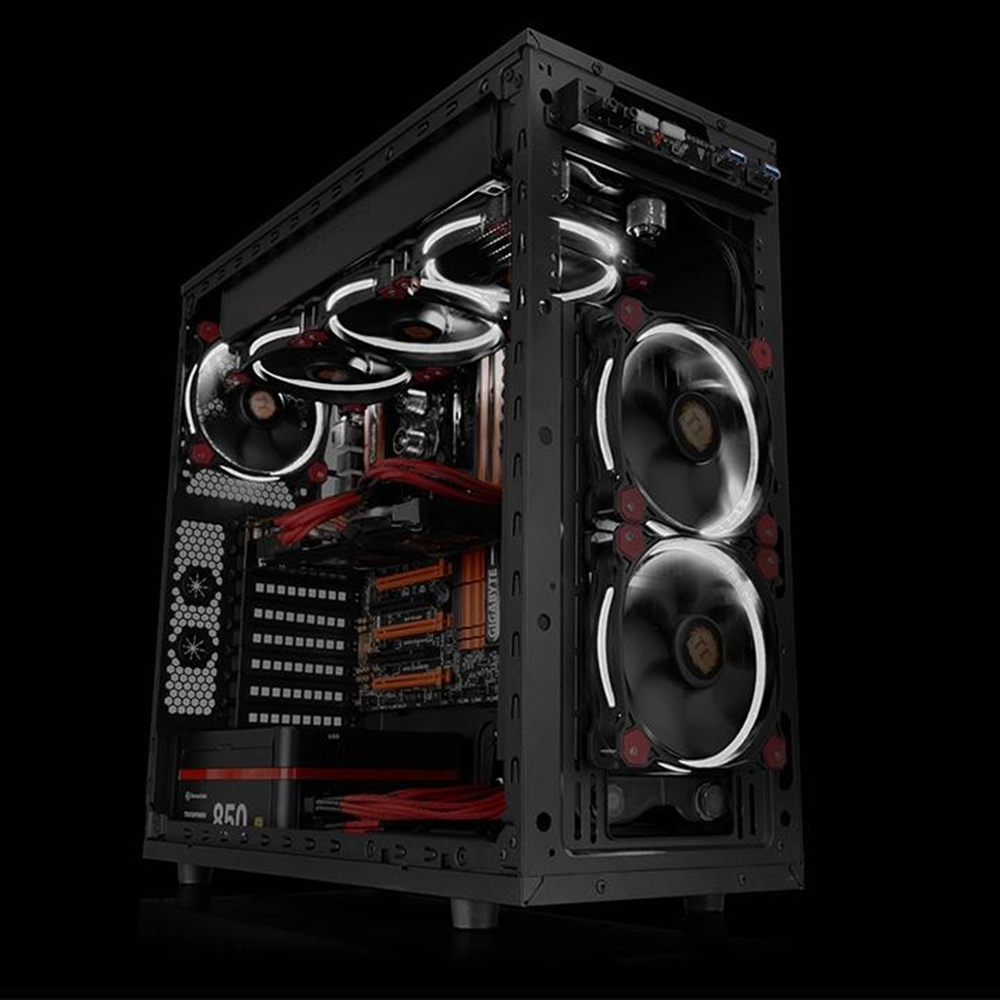 THERMALTAKE Riing CL-F038-PL12WT-A 120mm Beyaz Halka Ledli Titreşimsiz Kasa ve Radyatör Fanı