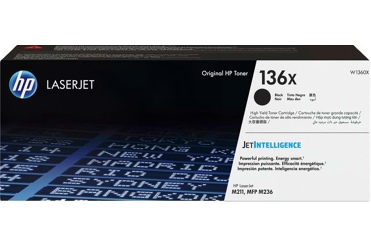 HP 136X Black Siyah 2.600 Sayfa Toner W1360X