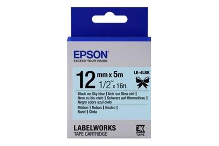 Epson LK-4WLN Beyaz Üzeri Mavi 12MM 9Metre Etiket