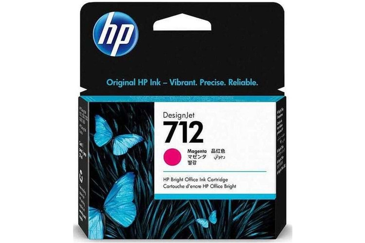 HP 712 Magenta Kırmızı 29ML Plotter Kartuşu 3ED68A