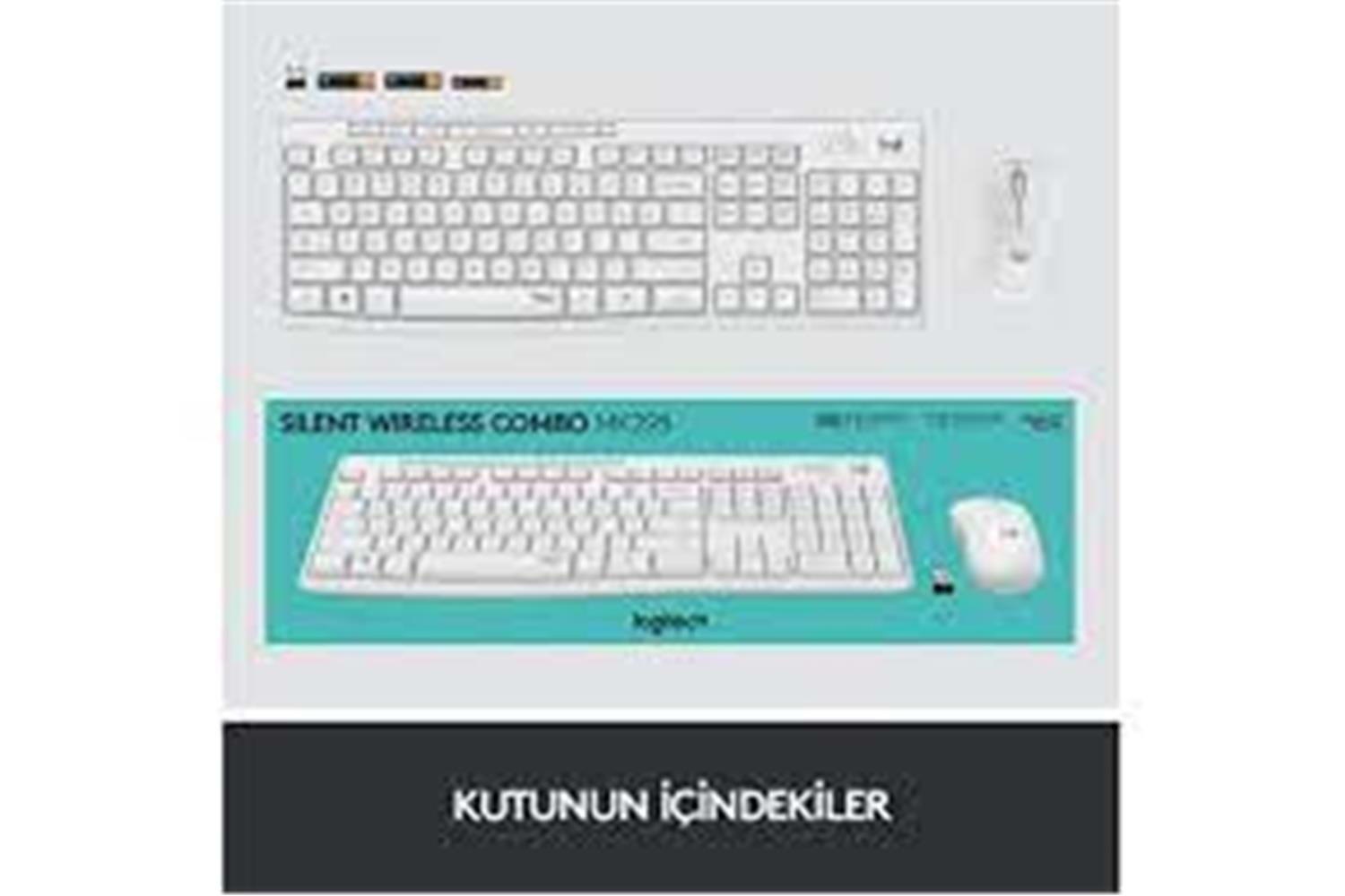 Logitech 920-010089 MK295 Kablosuz Beyaz Klavye Mouse Set