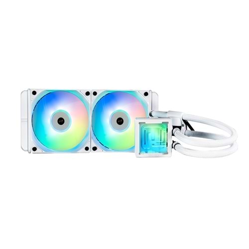 BITFENIX 240mm CUBE 240 AIO-240-WW27A-RP ARGB Sıvı Soğutmalı AM5-1851p İşlemci Fanı Beyaz