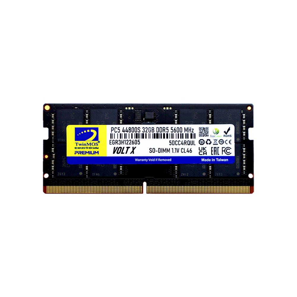TWINMOS 32GB DDR5 5600MHZ CL46 NOTEBOOK RAM VOLT X TMD532GB5600S46