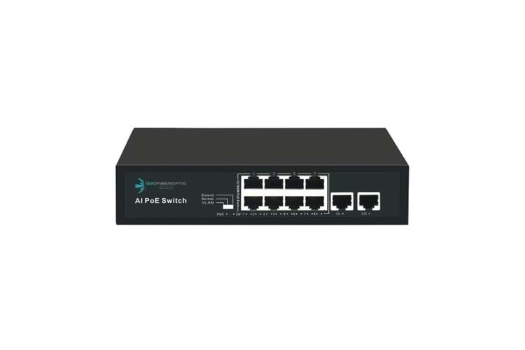 ODS 8port PoE 96w 2-Uplink 10/100 Yönetilemez Switch 08ODS-8P2U