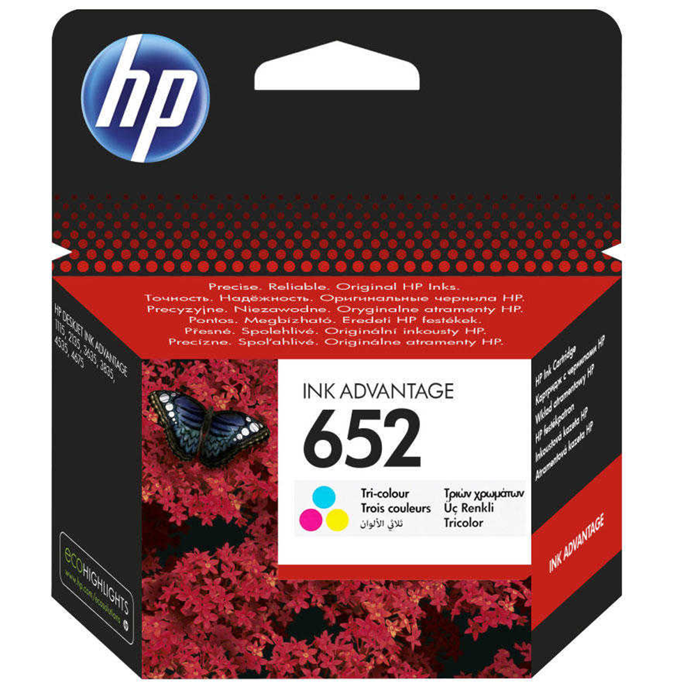 HP F6V24A No 652 3 Renkli Mürekkep Kartuşu