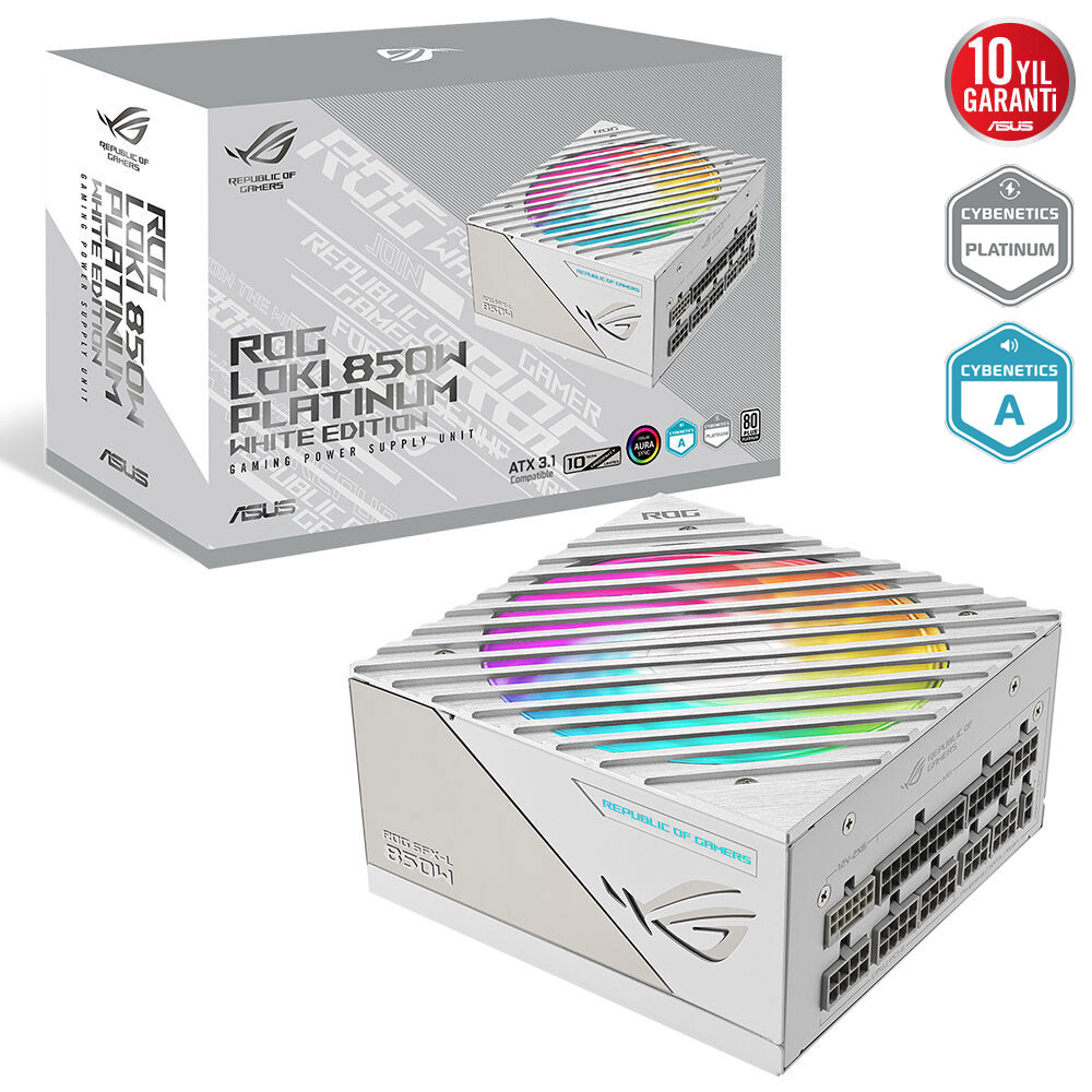 ASUS 850w 80+ Platinum ROG LOKI SFX L 850P Tam Modüler SFX Power Supply Beyaz / 90YE00N2-B0NA00