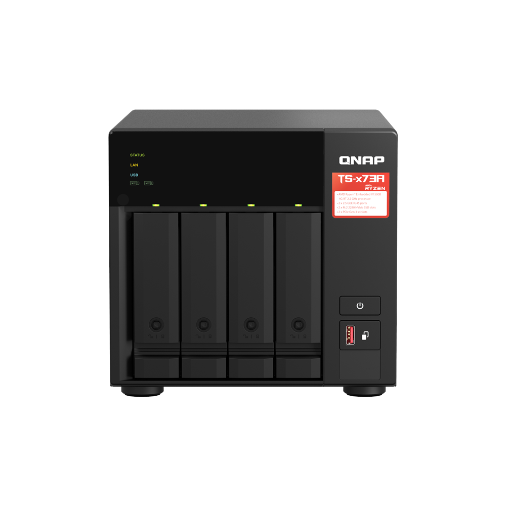 QNAP 4diskli Ryzen V1500B-40GB RAM-2-2.5GbE Nas Server TS-473A (54053)