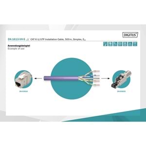 DIGITUS 500metre CAT6 Utp 23AWG Gri Makara Saf Bakır Kablo 0.50mm DK-1613-VH-5-GR