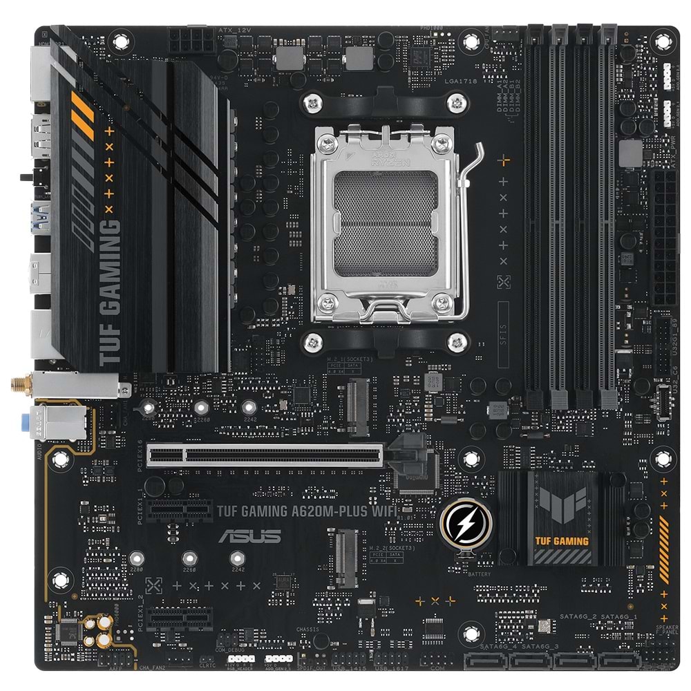 ASUS TUF GAMING A620AM-PLUS WIFI DDR5 HDMI DP PCIe 16X v4.0 AM5 mATX
