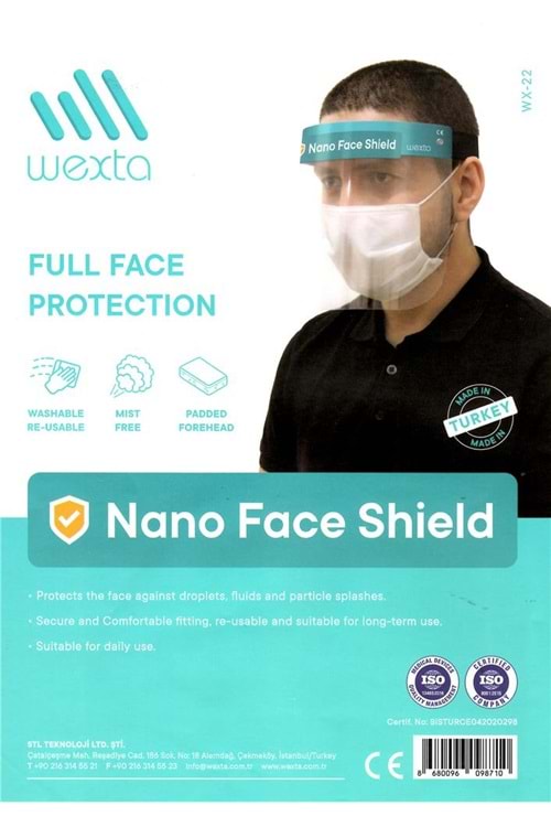 Wexta WX-22 Yüz Koruyucu Siperlik Nano Face Shield